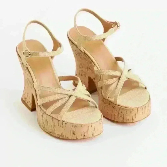 H&M Wedge Heel Sandals Tan Boho - Picture 4 of 14